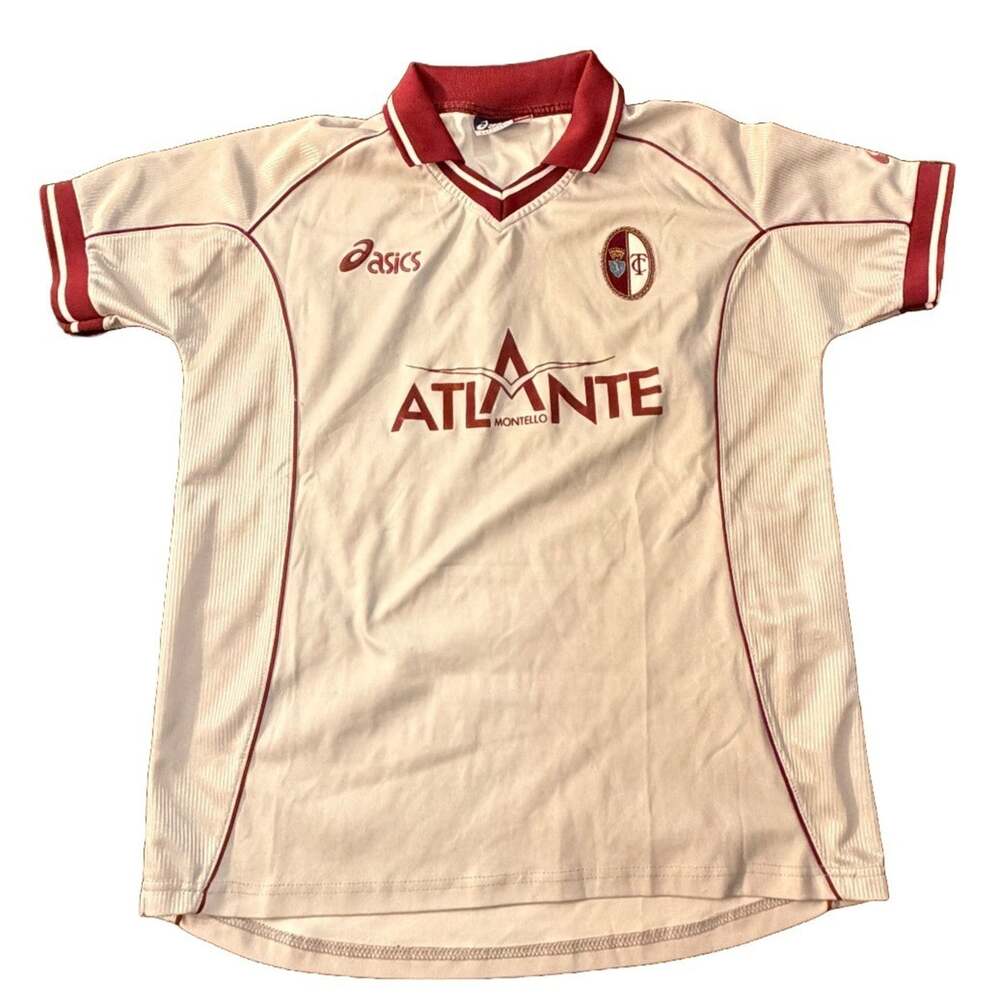 Asics Torino Calcio Away Soccer Jersey Atlante Montello White Youth 164 Vintage